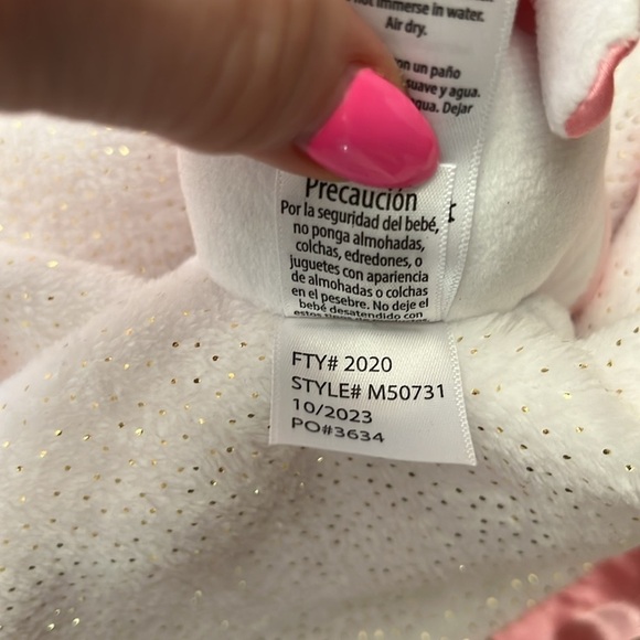 Magic Years Unicorn Lovey Security Blanket NWT Baby Believe Pink Satin Trim - Picture 7 of 8